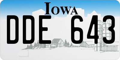 IA license plate DDE643