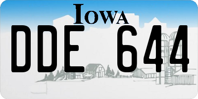 IA license plate DDE644