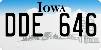 IA license plate DDE646