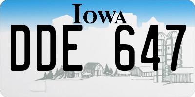 IA license plate DDE647