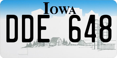 IA license plate DDE648