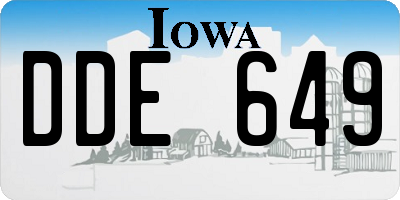 IA license plate DDE649