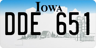 IA license plate DDE651