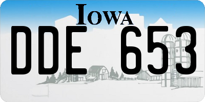 IA license plate DDE653