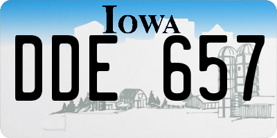 IA license plate DDE657