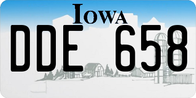IA license plate DDE658