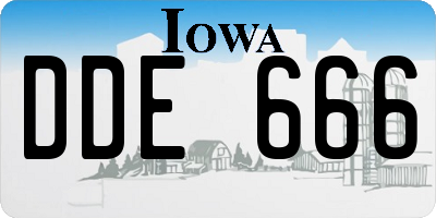 IA license plate DDE666