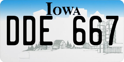 IA license plate DDE667