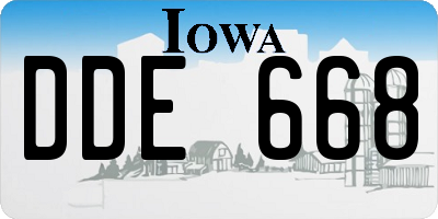 IA license plate DDE668