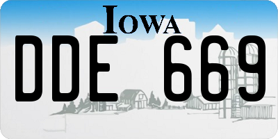 IA license plate DDE669