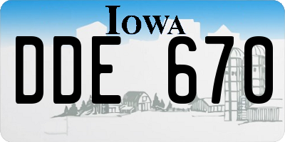 IA license plate DDE670