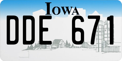IA license plate DDE671