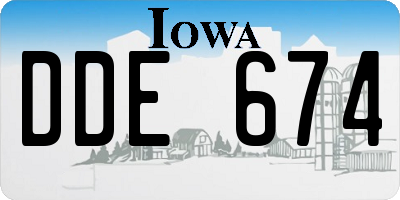 IA license plate DDE674