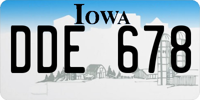 IA license plate DDE678