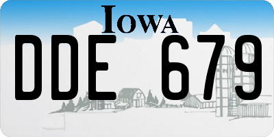 IA license plate DDE679
