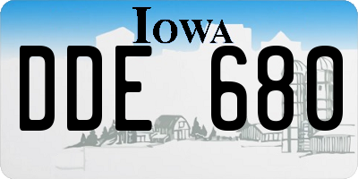 IA license plate DDE680