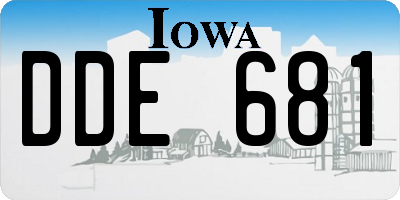 IA license plate DDE681