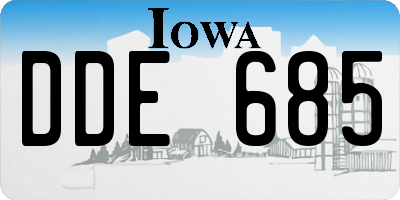 IA license plate DDE685