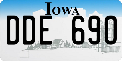 IA license plate DDE690