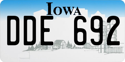 IA license plate DDE692