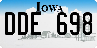 IA license plate DDE698