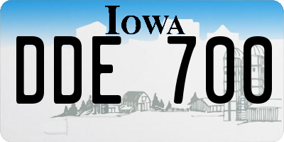 IA license plate DDE700
