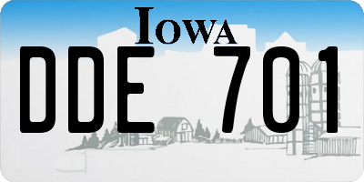 IA license plate DDE701