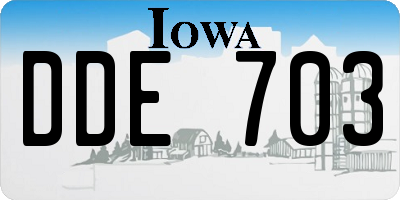 IA license plate DDE703