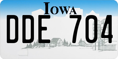 IA license plate DDE704