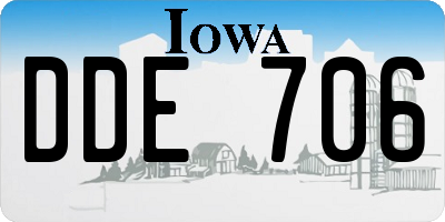 IA license plate DDE706
