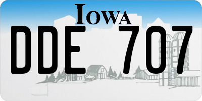 IA license plate DDE707