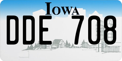 IA license plate DDE708