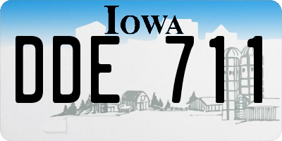 IA license plate DDE711