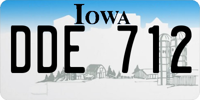IA license plate DDE712