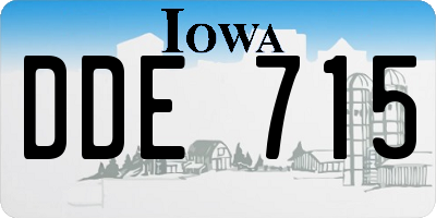 IA license plate DDE715