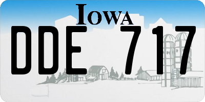 IA license plate DDE717