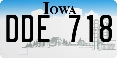 IA license plate DDE718