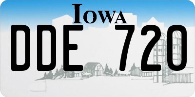 IA license plate DDE720