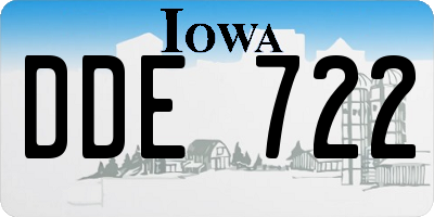IA license plate DDE722