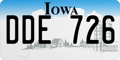 IA license plate DDE726