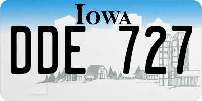IA license plate DDE727