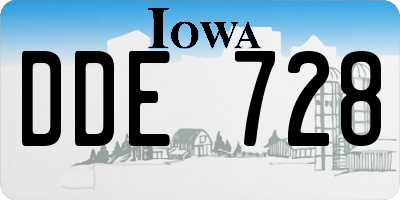 IA license plate DDE728
