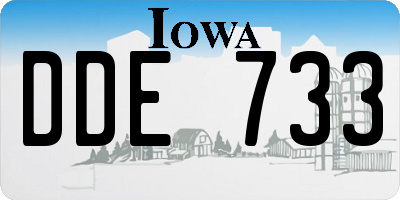 IA license plate DDE733