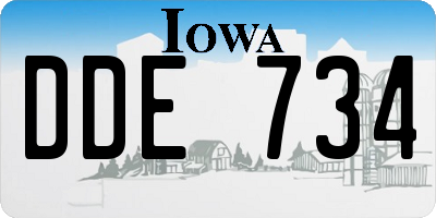 IA license plate DDE734