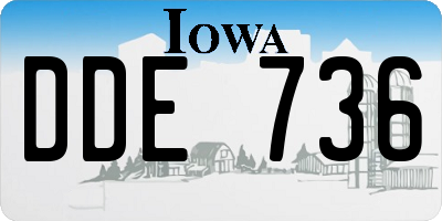 IA license plate DDE736