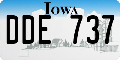 IA license plate DDE737