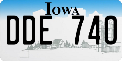IA license plate DDE740
