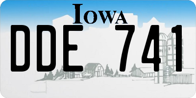 IA license plate DDE741
