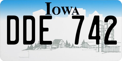 IA license plate DDE742