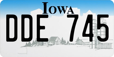 IA license plate DDE745